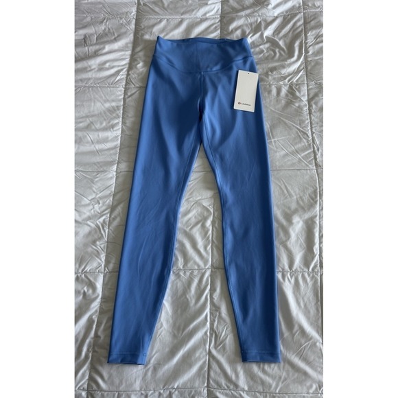 New Lululemon Size 6 Wunder Under SmoothCover High-Rise Tight 25" Pool Blue NWT - Picture 1 of 8